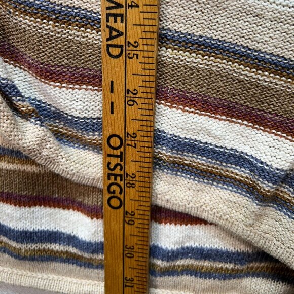 Vintage Concrete Womens Button Up Vest Sweater Size XL Brown Knitted Striped Y2K - Picture 6 of 11